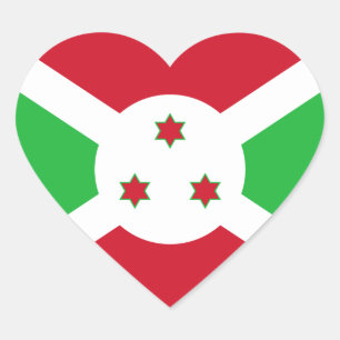 Cœur Sticker Coeur du drapeau burundais