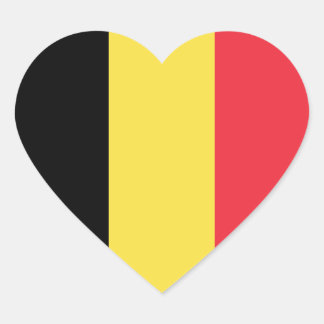 Cœur Sticker Coeur du drapeau de Belgique