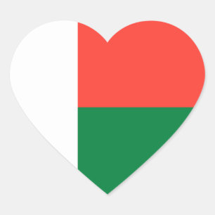 Cœur Sticker Coeur du drapeau de Madagascar