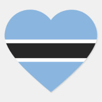 Sticker Coeur du drapeau du Botswana