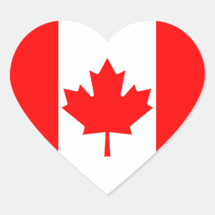 Cœur Sticker Coeur du drapeau du Canada