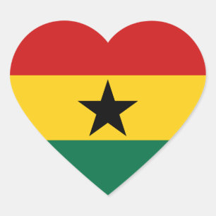 Cœur Sticker Coeur du drapeau du Ghana