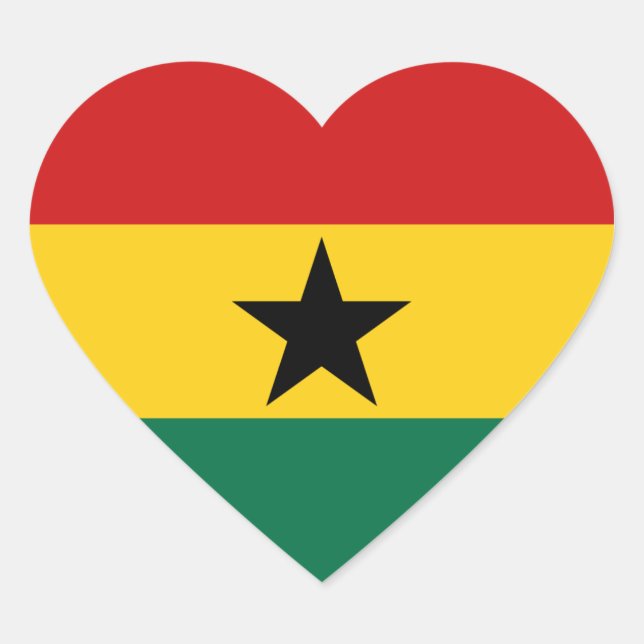Cœur Sticker Coeur du drapeau du Ghana (Devant)