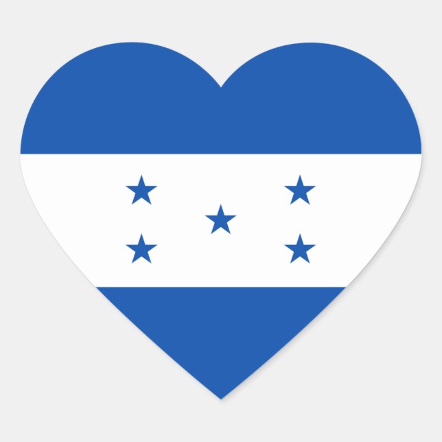 Cœur Sticker coeur du drapeau du Honduras (Devant)