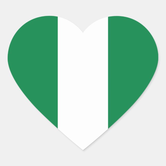 Cœur Sticker Coeur du drapeau du Nigeria (Devant)