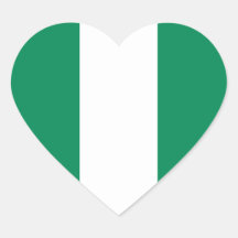 Sticker Coeur du drapeau du Nigeria