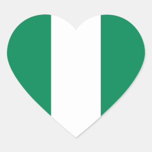 Cœur Sticker Coeur du drapeau du Nigeria