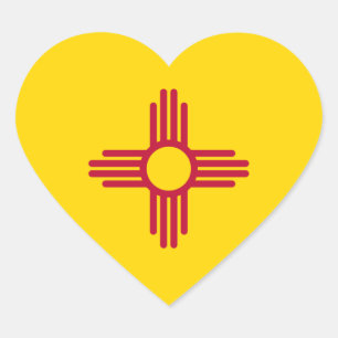 Cœur Sticker Coeur du drapeau du Nouveau-Mexique
