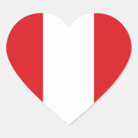 Sticker Coeur du drapeau du Pérou