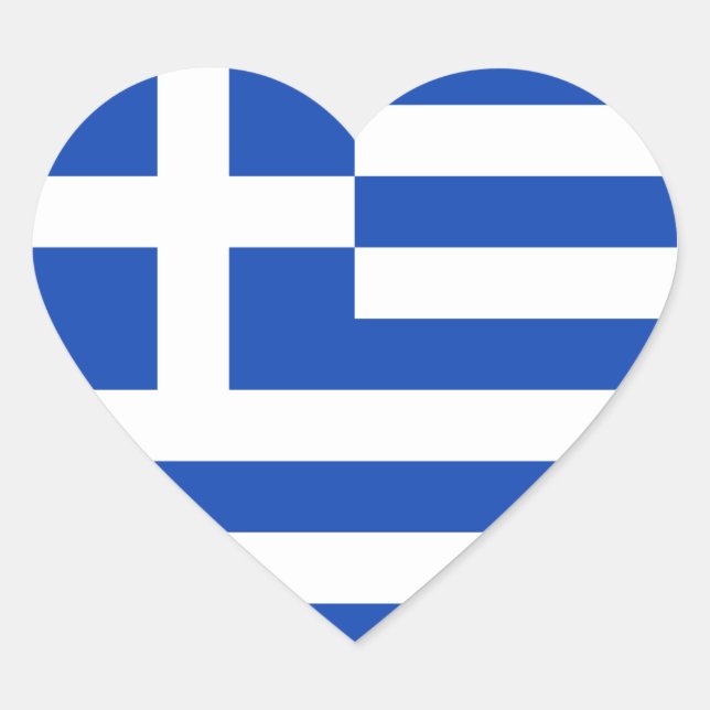 Cœur Sticker Coeur du drapeau grec (Devant)