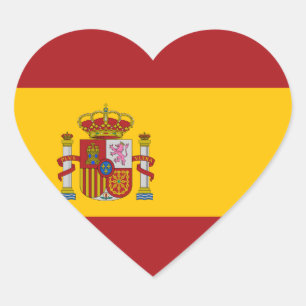 Cœur Sticker Coeur du drapeau national d'Espagne