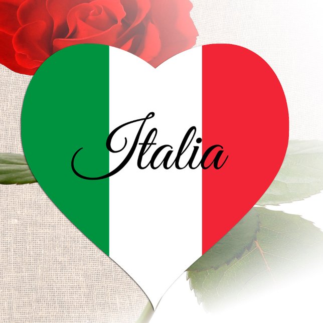 Cœur Sticker Coeur Italie, Drapeau Italien patriotique (Créateur téléchargé)