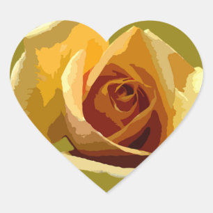 Cœur Sticker Coeur Rose Jaune