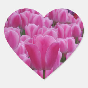 Cœur Sticker Coeur Tulipes Roses