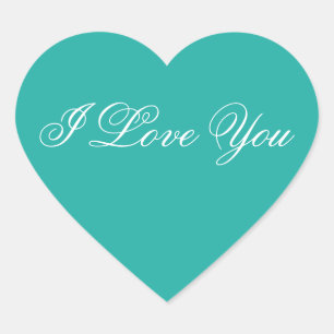 Cœur Sticker Coeur Turquoise - I Love You