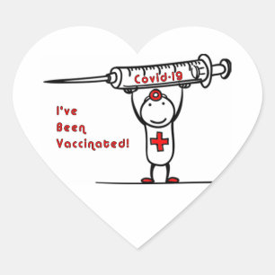 Cœur Sticker Coeur Vacciné Covid-19