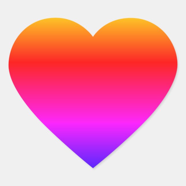 Cœur Sticker couleur arc-en-ciel Néon coloré (Devant)