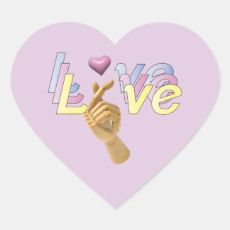 Cœur Sticker d'amour du coeur, je t'aime du doigt