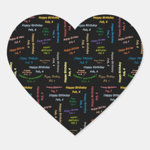 Cœur Sticker d'anniversaire, 4 février