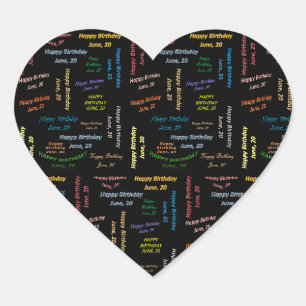 Cœur Sticker d'anniversaire du 20 juin