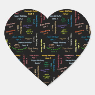 Cœur Sticker d'anniversaire le 3 septembre