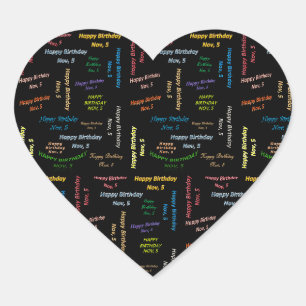 Cœur Sticker d'anniversaire le 5 novembre