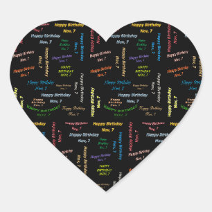 Cœur Sticker d'anniversaire le 7 novembre