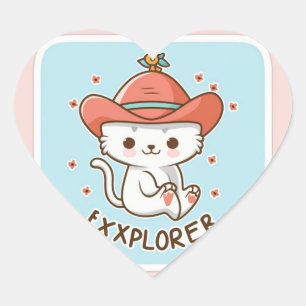 Cœur Sticker d'aventure de commerce de gros - Cute Kitt