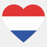 Sticker de coeur Pays-Bas Flag