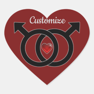 Cœur Sticker de coeur rouge de mariage gay