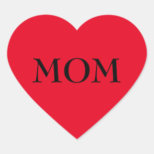 Cœur Sticker de coeur rouge disant MOM