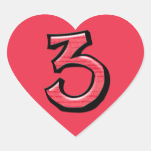 Cœur Sticker de coeur rouge numéro 3
