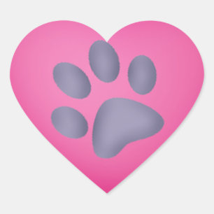 Cœur Sticker de collection Coeur Empreinte de patte de