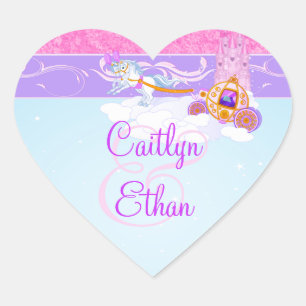 Cœur Sticker de mariage préféré de conte de fée rose, v