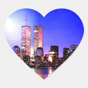 Cœur Sticker de New York City à Night Heart