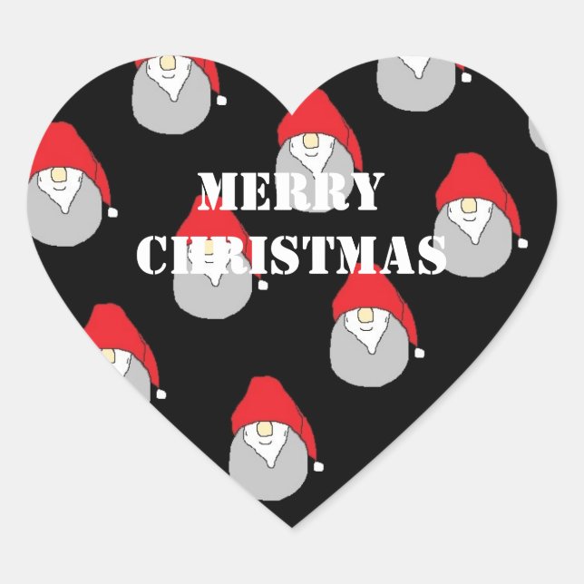 Cœur Sticker de Noël (Devant)