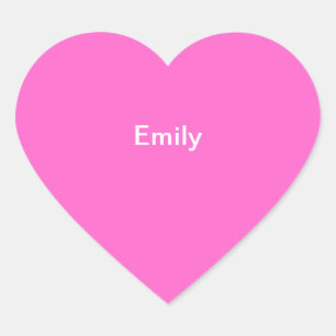 Cœur Sticker de nom Emily Kids Personnalisé rose blanc