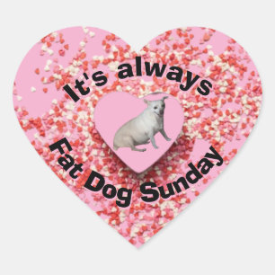 Cœur Sticker dimanche pour chien gras