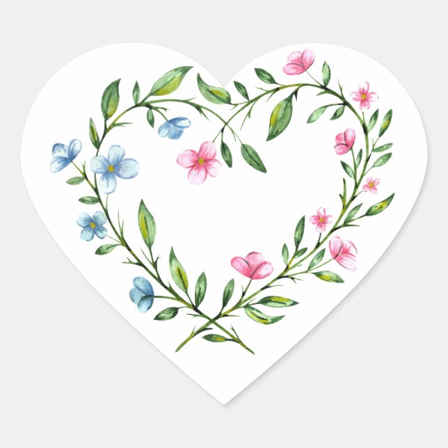 Cœur Sticker du coeur floral (Devant)