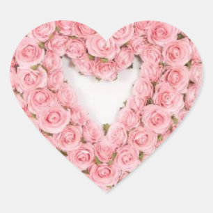 Cœur Sticker en couronne rose pour toute occasion