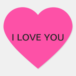 Cœur Sticker en forme de coeur "I LOVE YOU"
