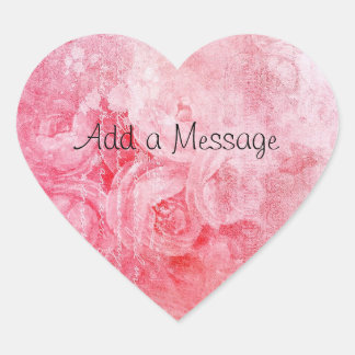 Cœur Sticker en forme de coeur rose personnalisable