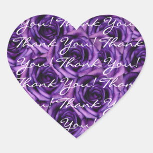 Cœur Sticker en Merci Rose violet foncé