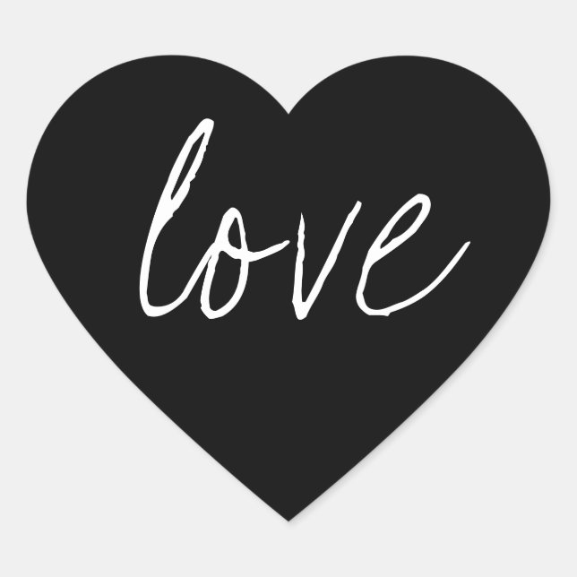 Cœur Sticker en noir blanc (Devant)