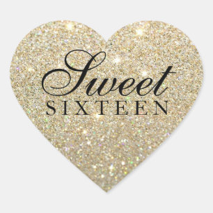 Cœur Sticker - Gold Parties scintillant Fab Sweet 16