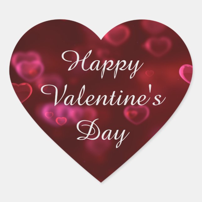 Cœur Sticker Heureuse Sainte-Valentin du coeur (Devant)
