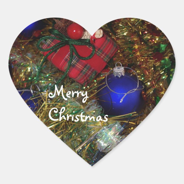 Cœur Sticker Joyeux Noël (Devant)