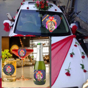 Cœur Sticker Mariage photo personnalisé VIP moderne et 