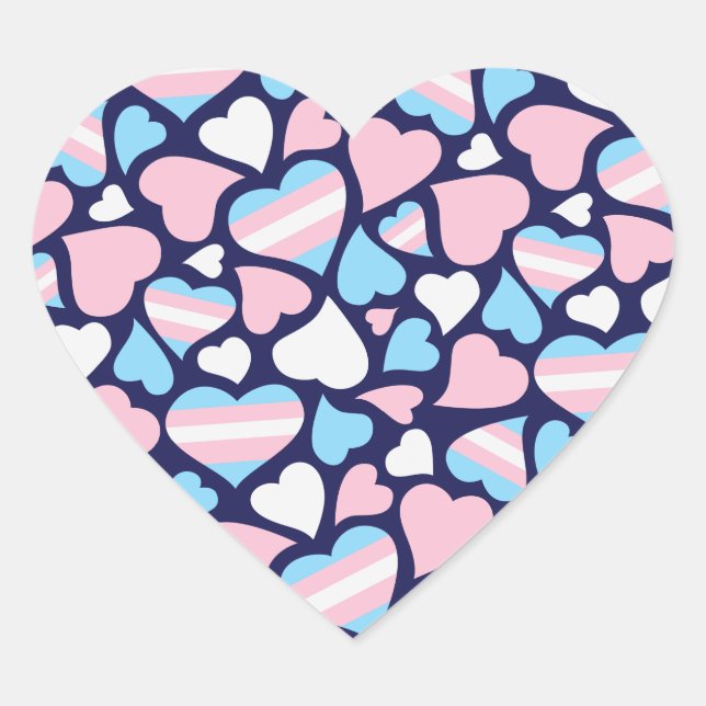 Cœur Sticker Motif Transgenre Pride Hearts (Devant)