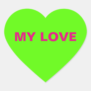 Cœur Sticker My Love Green Heart